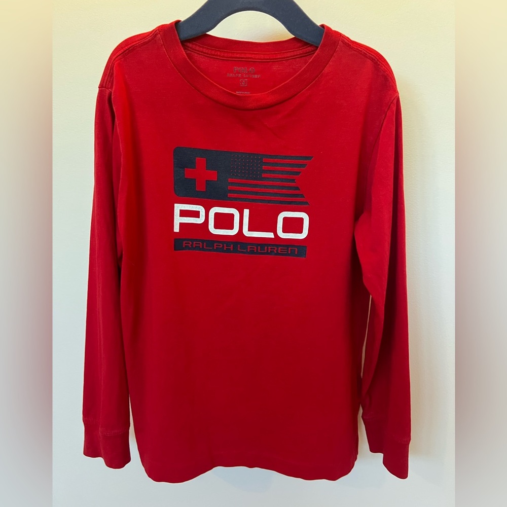 Polo by Ralph Lauren Kids Bright Red Long Sleeve Tee